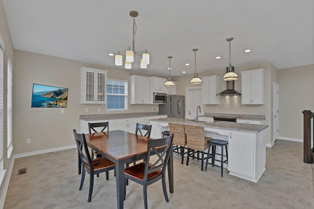 7263 Yarrow Run Rd, Plain City, OH 43064 - dining area with recessed lighting and a chandelier