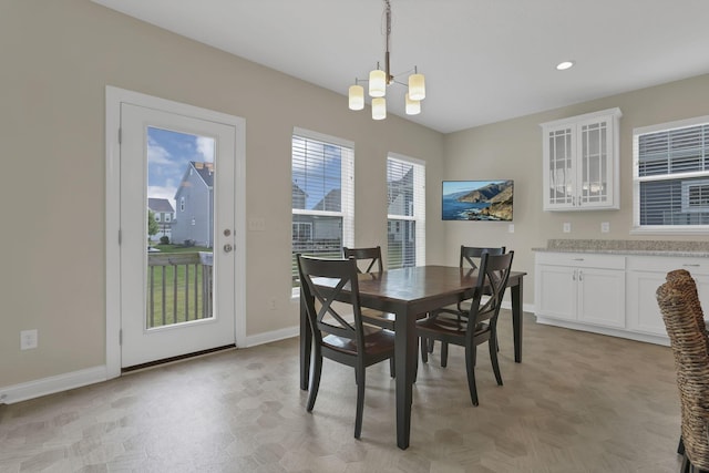 7263 Yarrow Run Rd, Plain City, OH 43064 - dining space with a chandelier and baseboards