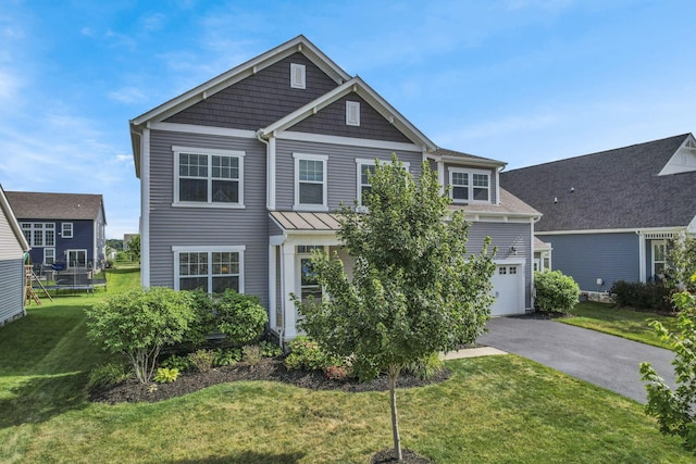 7263 Yarrow Run Rd, Plain City, OH 43064 - view of front of house featuring driveway, a front lawn, and a garage