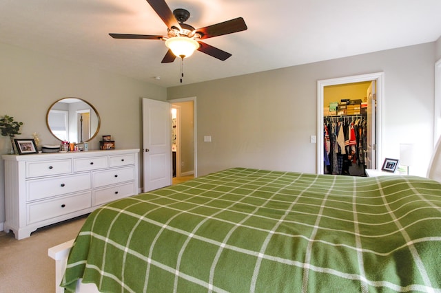 9065 Strawser St, Orient, OH 43146 - bedroom featuring carpet flooring, ceiling fan, and a walk in closet