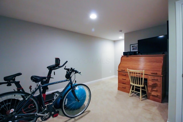9065 Strawser St, Orient, OH 43146 - exercise area featuring light colored carpet and recessed lighting