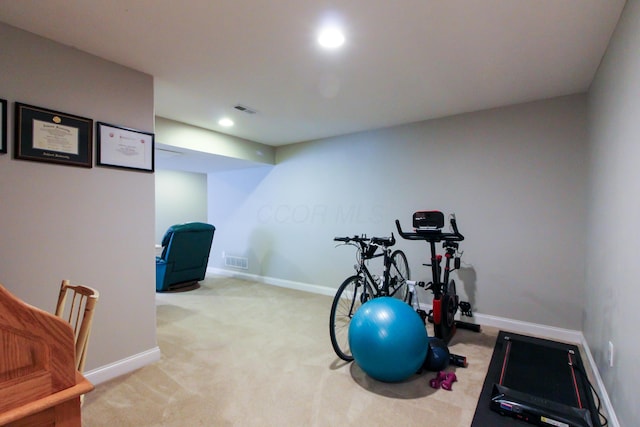 9065 Strawser St, Orient, OH 43146 - workout area with carpet floors and recessed lighting