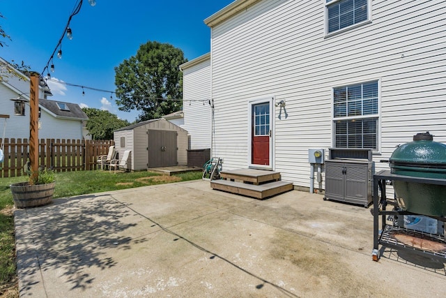 277 Plum Run Ct, Commercial Point, OH 43116 - view of patio / terrace featuring a storage unit and area for grilling