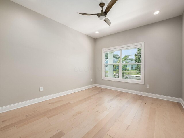 3311 Polden Hill Dr Unit 24, New Albany, OH 43054 - unfurnished room featuring ceiling fan, light wood-type flooring, and recessed lighting