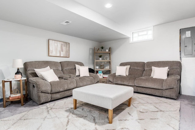 7036 Cannon Dr, Canal Winchester, OH 43110 - living room with electric panel and carpet flooring