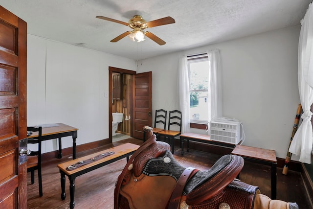 16703 Watkins Rd, Haydenville, OH 43127 - office area featuring wood finished floors and ceiling fan