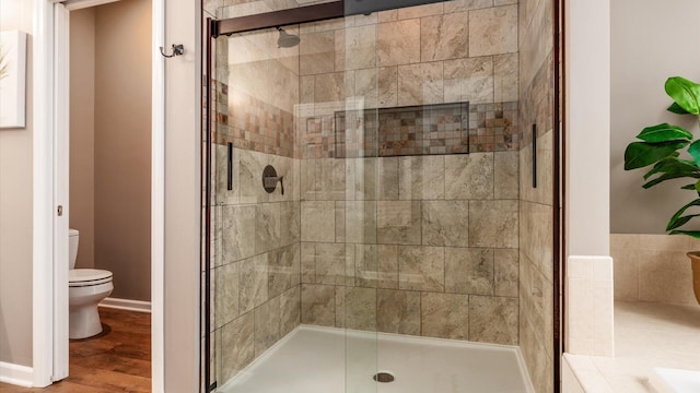 8933 Winding Creek Way, Pickerington, OH 43147 - bathroom with a shower stall and wood finished floors