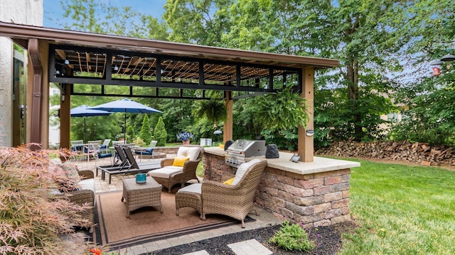 8933 Winding Creek Way, Pickerington, OH 43147 - view of patio / terrace with an outdoor kitchen and a gazebo