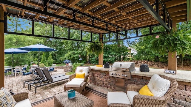 8933 Winding Creek Way, Pickerington, OH 43147 - view of patio / terrace with an outdoor kitchen and outdoor dining area