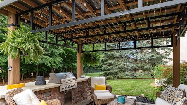 8933 Winding Creek Way, Pickerington, OH 43147 - view of patio featuring an outdoor kitchen