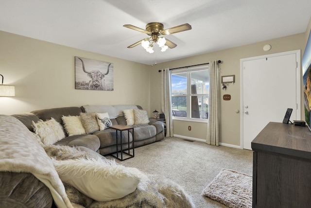 3905 Frazier Rd E, Columbus, OH 43207 - living room featuring a ceiling fan and carpet
