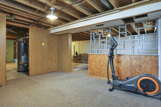 3905 Frazier Rd E, Columbus, OH 43207 - workout room with water heater and carpet