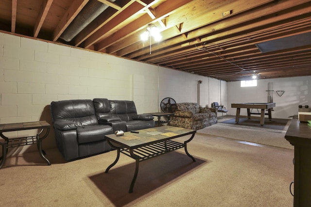 3905 Frazier Rd E, Columbus, OH 43207 - living area featuring concrete block wall