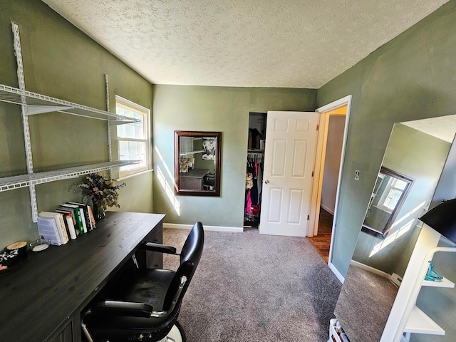 4999 Dickey Rd NE, Bloomingburg, OH 43106 - office area with carpet flooring and a textured ceiling