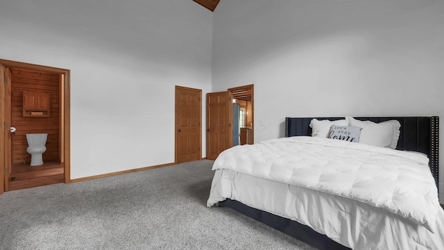 19448 Cr-80, Warsaw, OH 43844 - carpeted bedroom with high vaulted ceiling and ensuite bath