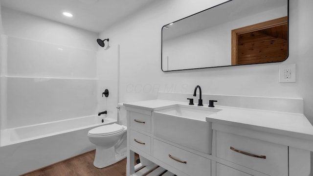 19448 Cr-80, Warsaw, OH 43844 - full bath featuring vanity, wood finished floors, bathing tub / shower combination, and recessed lighting