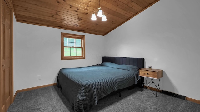 19448 Cr-80, Warsaw, OH 43844 - carpeted bedroom featuring wooden ceiling and vaulted ceiling