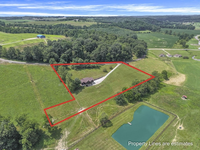 19448 Cr-80, Warsaw, OH 43844 - overview of rural landscape with a large body of water and property parcel outlined