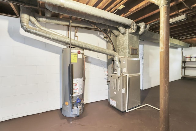 1850 Ormond Ave, Columbus, OH 43224 - utility room featuring gas water heater and heating unit