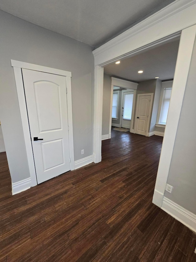 1035 Sullivant Ave, Columbus, OH 43223 - unfurnished room featuring dark wood finished floors and recessed lighting