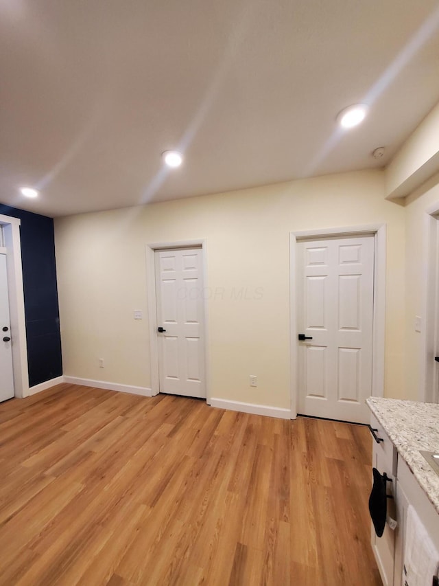 345 Dakota Ave, Columbus, OH 43223 - basement with light wood-style flooring and recessed lighting