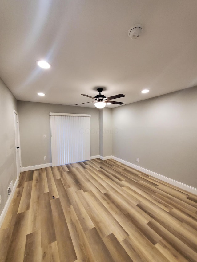 345 Dakota Ave, Columbus, OH 43223 - empty room with recessed lighting, a ceiling fan, a smoke detector, and wood finished floors