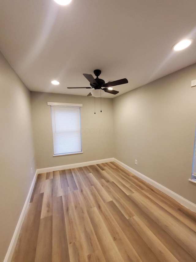 345 Dakota Ave, Columbus, OH 43223 - spare room with a ceiling fan, light wood-type flooring, and recessed lighting