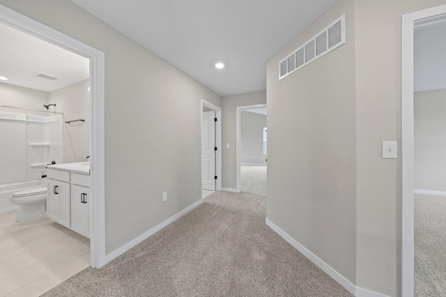 4462 Karbarda Way, Hilliard, OH 43026 - hallway with light carpet and recessed lighting