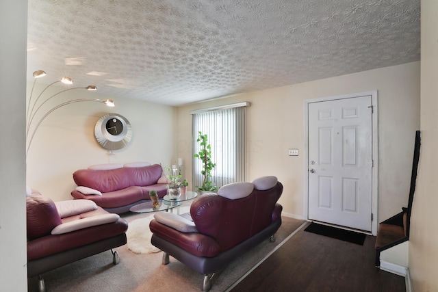 2214-2216 Pine Tree Ln, Reynoldsburg, OH 43068 - living room with a textured ceiling and wood finished floors