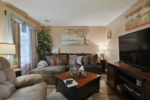2214-2216 Pine Tree Ln, Reynoldsburg, OH 43068 - living room with wood finished floors and a textured ceiling