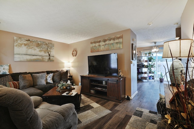2214-2216 Pine Tree Ln, Reynoldsburg, OH 43068 - living room featuring dark wood-style floors and ceiling fan