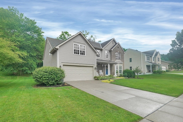 307 Timberland View Dr, Newark, OH 43055 - traditional-style home featuring an attached garage, a front lawn, and concrete driveway