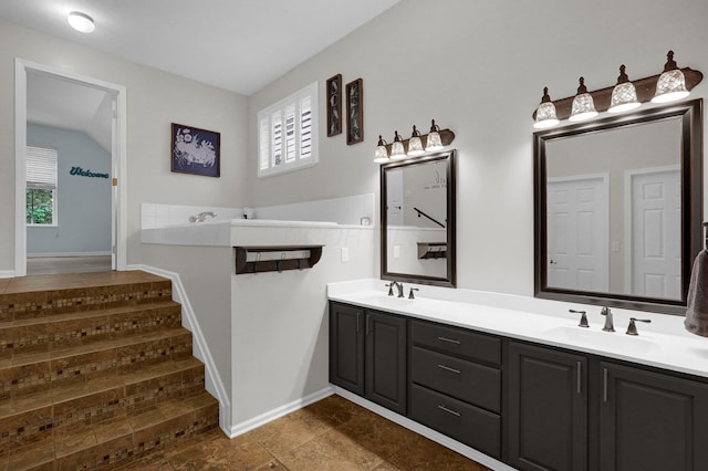 307 Timberland View Dr, Newark, OH 43055 - bathroom with double vanity and baseboards