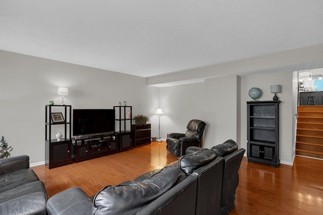 307 Timberland View Dr, Newark, OH 43055 - living room with wood finished floors and stairway