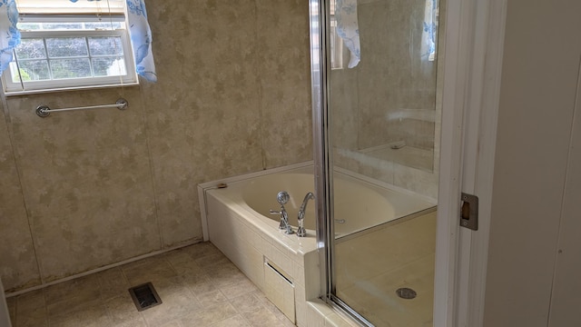 22 Birch Row Dr, Delaware, OH 43015 - bathroom with a bath, a shower with door, and tile patterned floors