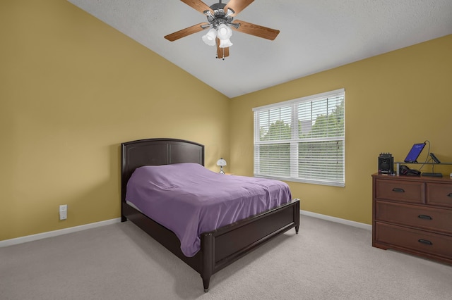 2184 Victoria Park Dr, Columbus, OH 43235 - bedroom featuring light carpet, lofted ceiling, and ceiling fan