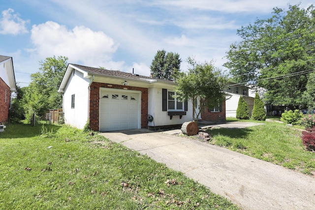 1615 Coronet Dr, Columbus, OH 43224 - single story home featuring a garage, driveway, a front lawn, and brick siding