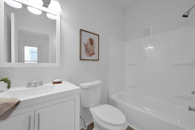 634 Columbus Ave Unit 1, Washington Court House, OH 43160 - bathroom featuring vanity, shower / bathtub combination, and ornamental molding