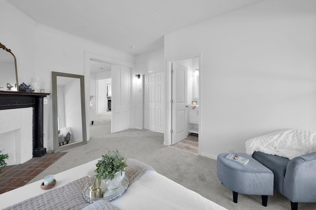 634 Columbus Ave Unit 1, Washington Court House, OH 43160 - carpeted living area with a fireplace and baseboards
