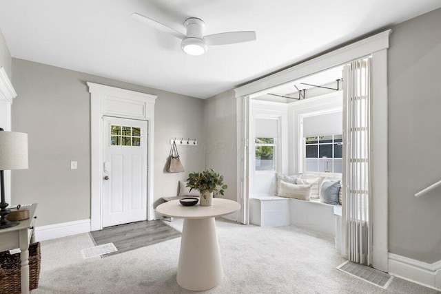225 N Hague Ave, Columbus, OH 43204 - entrance foyer featuring light colored carpet and ceiling fan