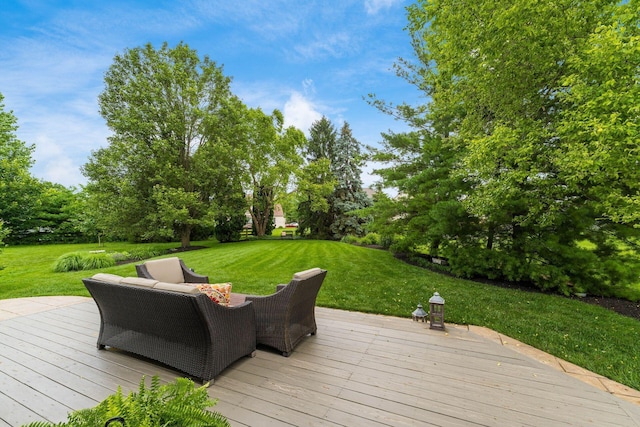 918 Dianthus Ct, Reynoldsburg, OH 43068 - wooden deck with a lawn and view of scattered trees