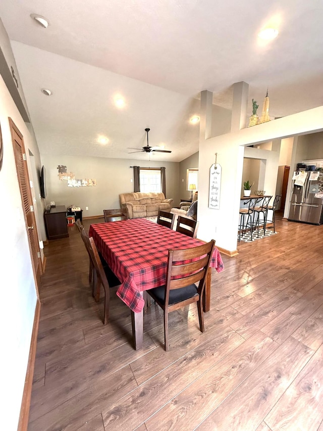 630 Duffy Dr, Washington Court House, OH 43160 - dining room featuring wood finished floors, recessed lighting, and ceiling fan