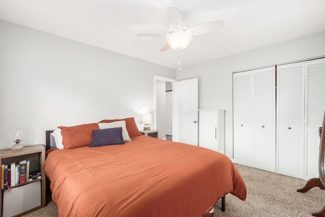436 Darbyhurst Rd, Columbus, OH 43228 - bedroom with carpet flooring, a closet, and a ceiling fan