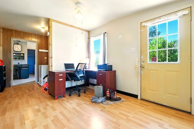 78 E St, Bellville, OH 44813 - office featuring light wood-style flooring and wooden walls