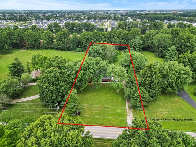 4250 Rutherford Rd, Powell, OH 43065 - aerial view of property's location with property parcel outlined