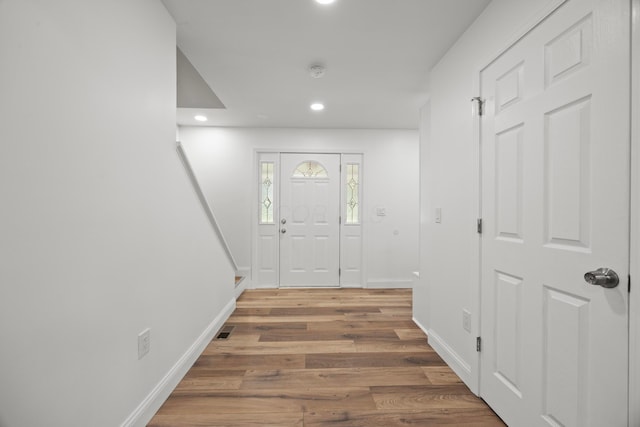 4250 Rutherford Rd, Powell, OH 43065 - foyer entrance with recessed lighting and wood finished floors