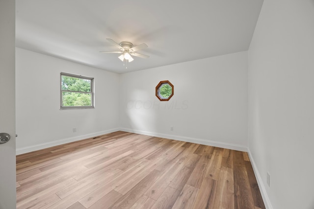 4250 Rutherford Rd, Powell, OH 43065 - spare room with a ceiling fan and light wood-style flooring