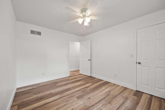 4250 Rutherford Rd, Powell, OH 43065 - unfurnished bedroom featuring light wood-type flooring and ceiling fan