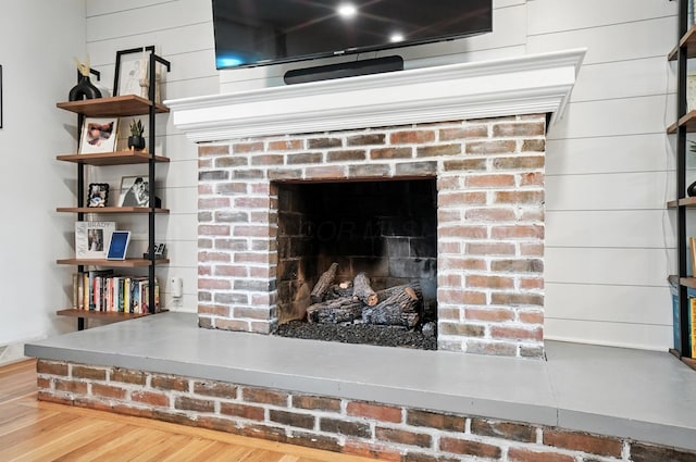 2820 Halstead Rd, Columbus, OH 43221 - detailed view of a fireplace and wood finished floors
