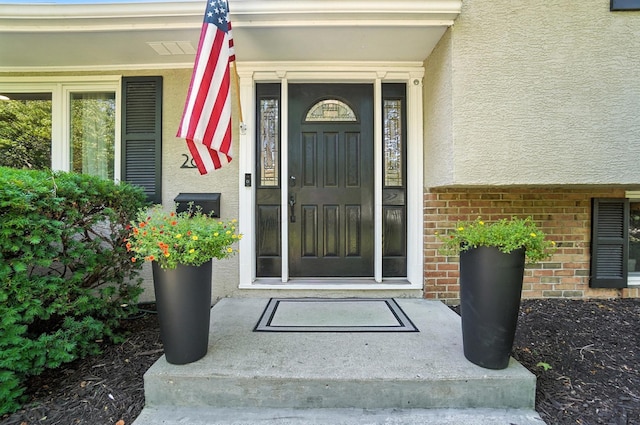 2820 Halstead Rd, Columbus, OH 43221 - property entrance featuring brick siding and stucco siding